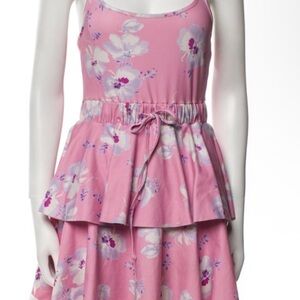 LoveShackFancy Pink and Purple Floral Mini Dress